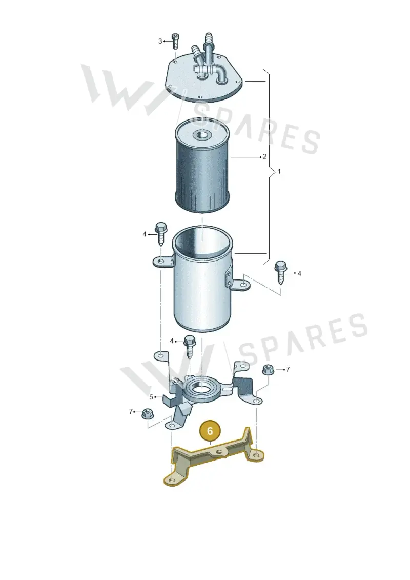 7P6127224A — Volkswagen Touareg BlueMotion (2014-2018) diagram 693127200, position 6