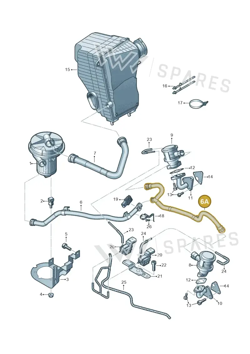 7P6131205B — Volkswagen Touareg BlueMotion (2014-2018) diagram 693131100, position 6A