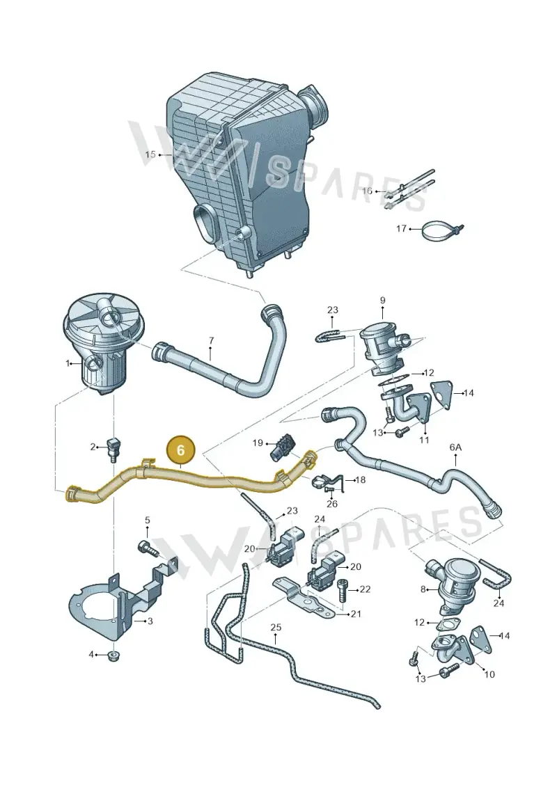 7P6131206B — Volkswagen Touareg BlueMotion (2014-2018) diagram 693131100, position 6