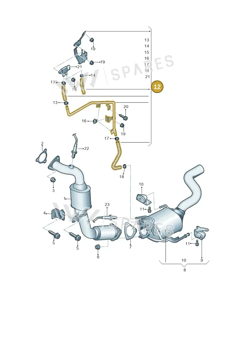 7P6131552F — Volkswagen Touareg BlueMotion (2014-2018) diagram 787253520, position 12
