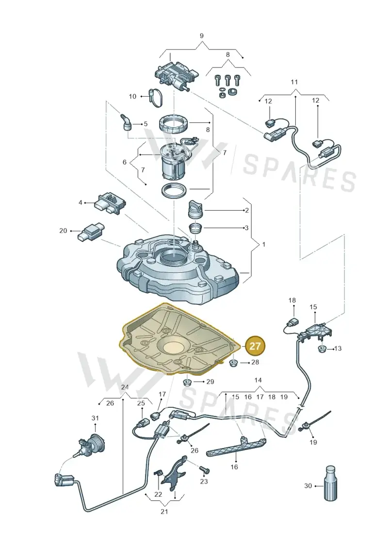 7P6131978B — Volkswagen Touareg BlueMotion (2014-2018) diagram 787253740, position 27