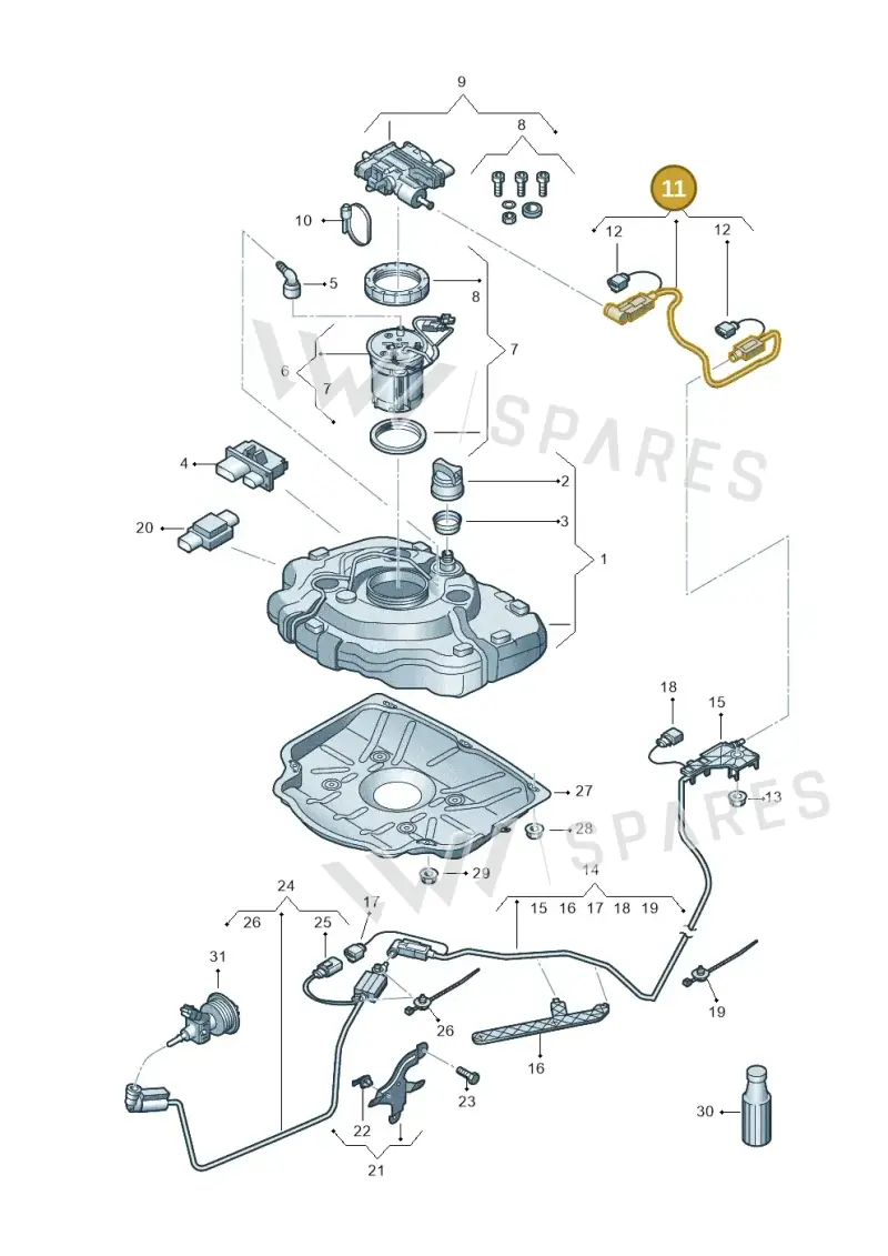 7P6131983D — Volkswagen Touareg BlueMotion (2014-2018) diagram 787253740, position 11