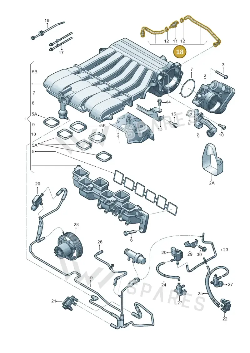 7P6133352C — Volkswagen Touareg (2012-2014) diagram 693133750, position 18