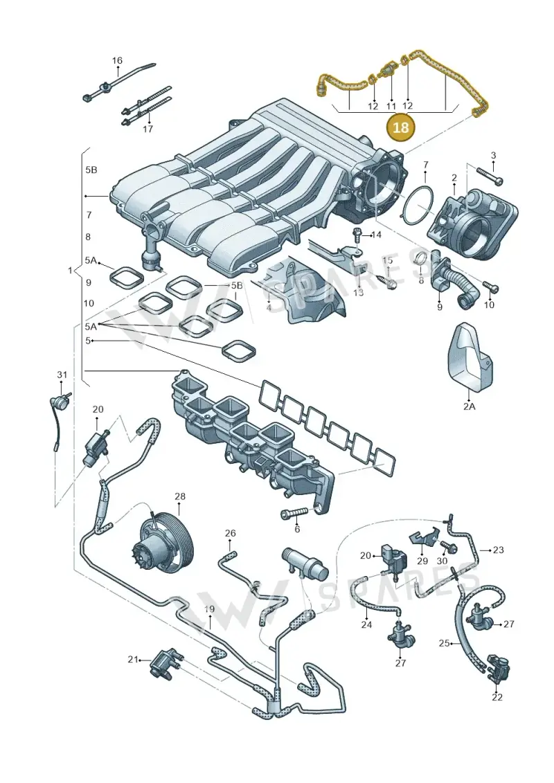 7P6133352C — Volkswagen Touareg BlueMotion (2014-2018) diagram 787133750, position 18