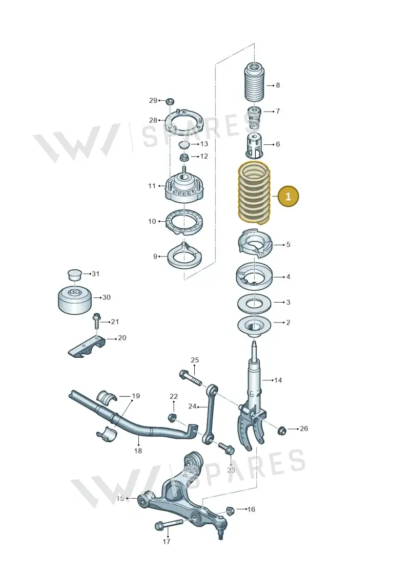7P6411105AC — Volkswagen Touareg BlueMotion (2014-2018) diagram 693411000, position 1
