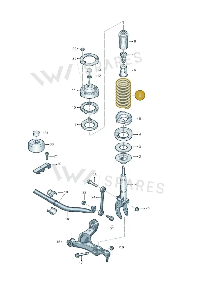 7P6411105AP — Volkswagen Touareg BlueMotion (2014-2018) diagram 693411000, position 1