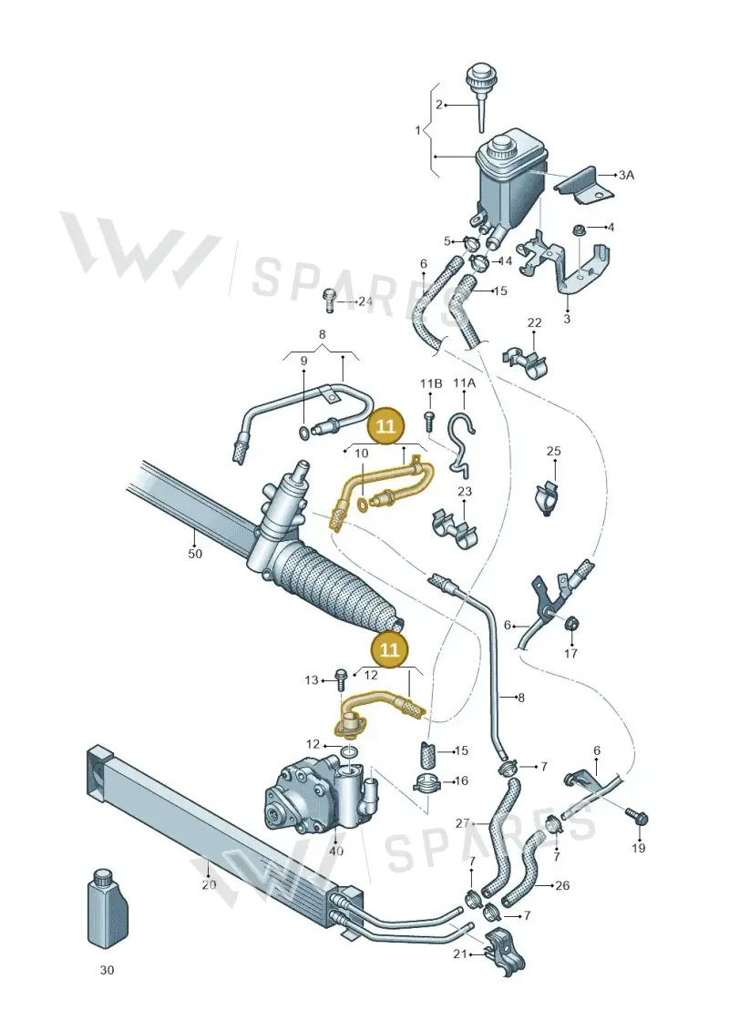 7P6422893AB — Volkswagen Touareg BlueMotion (2014-2018) diagram 693422520, position 11