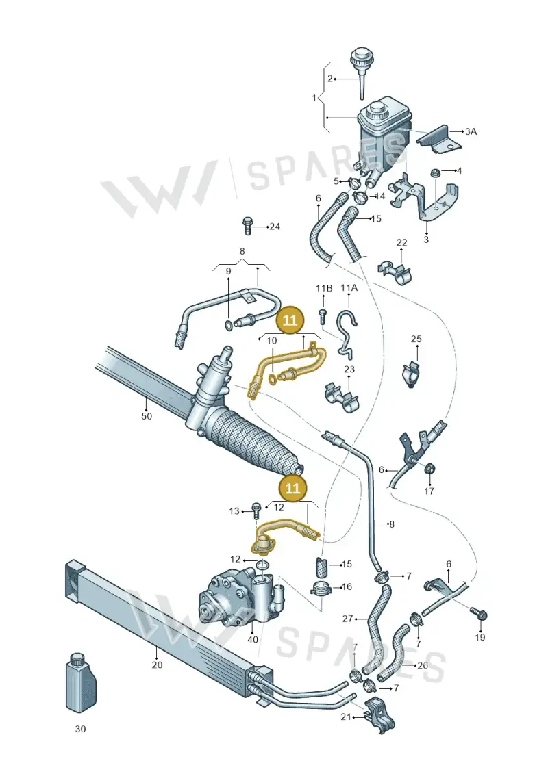 7P6422893R — Volkswagen Touareg BlueMotion (2014-2018) diagram 693422520, position 11