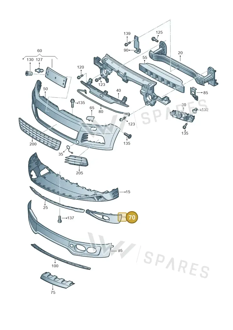 7P6807489BGRU — Volkswagen Touareg (2012-2014) diagram 693807000, position 70