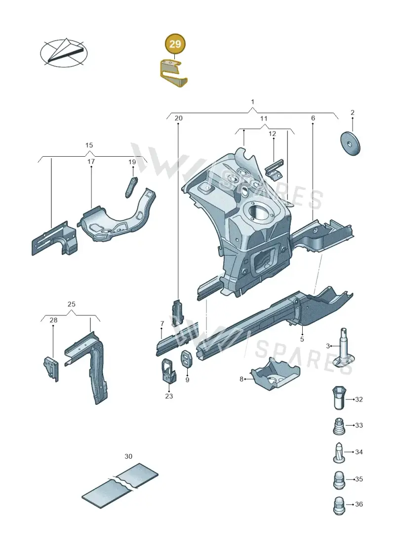 7P6819684 — Volkswagen Touareg BlueMotion (2014-2018) diagram 787803100, position 29