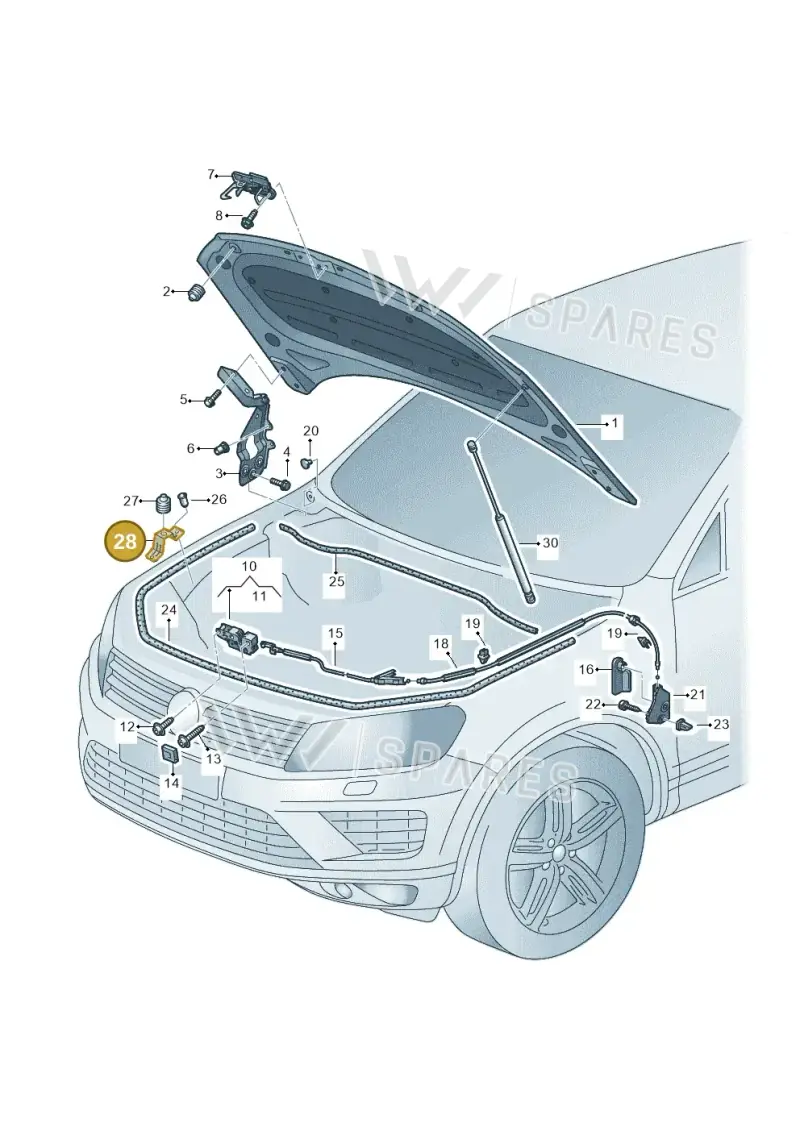 7P6823196 — Volkswagen Touareg BlueMotion (2014-2018) diagram 787823000, position 28