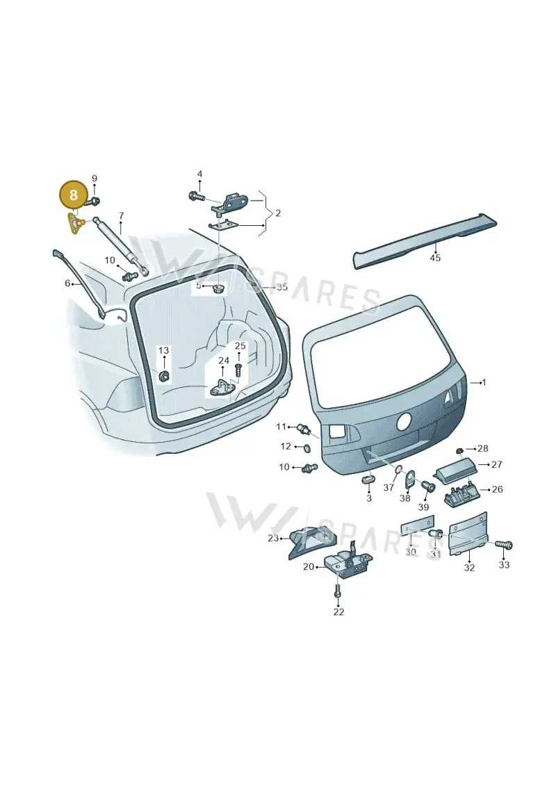 7P6827428 — Volkswagen Touareg (2012-2014) diagram 693827100, position 8