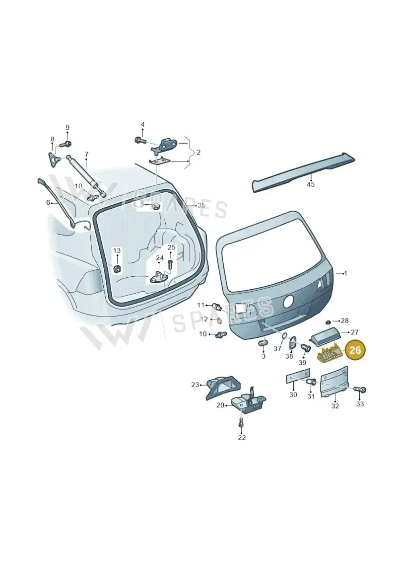 7P6827566F — Volkswagen Touareg (2012-2014) diagram 693827100, position 26