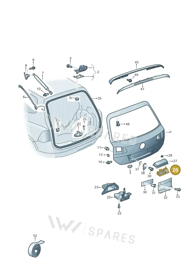 7P6827566F — Volkswagen Touareg BlueMotion (2014-2018) diagram 787827100, position 26