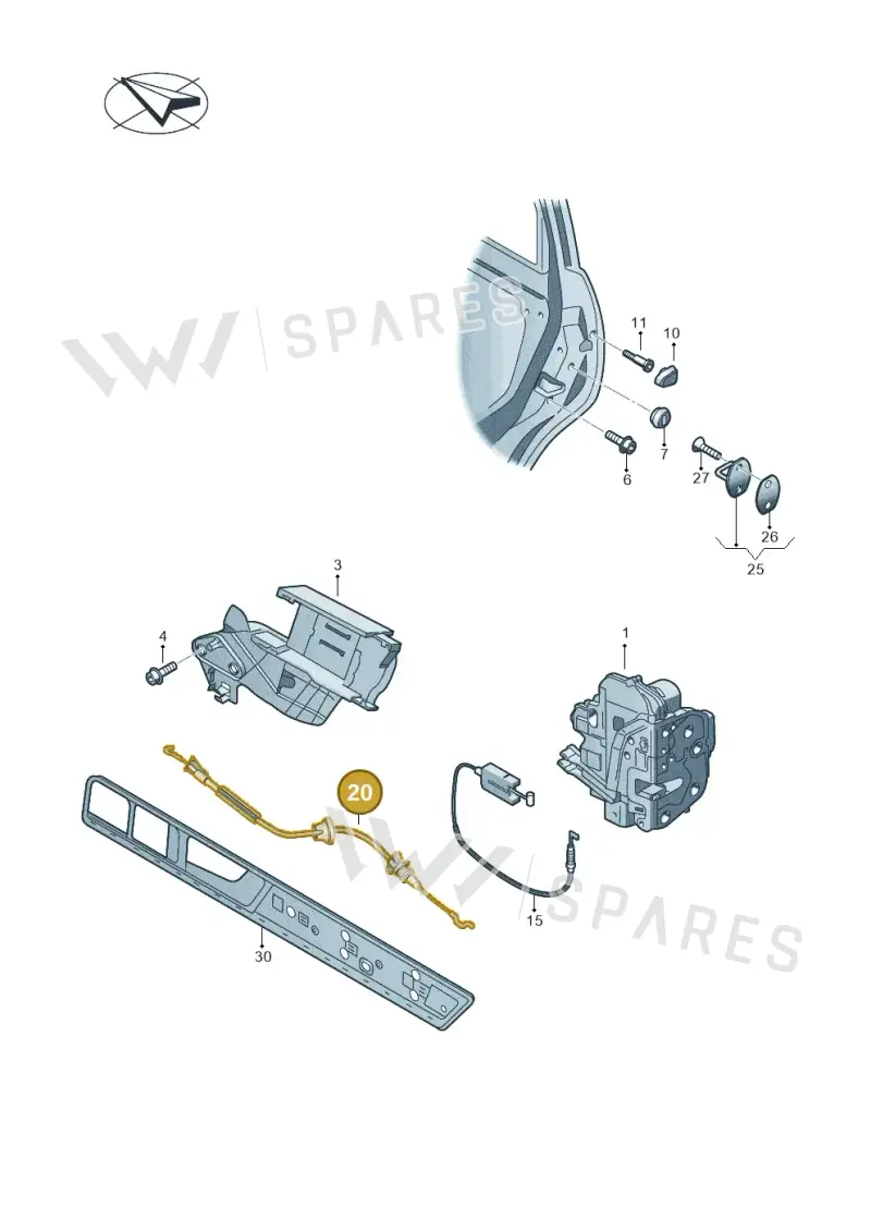 7P6837085C — Volkswagen Touareg BlueMotion (2014-2018) diagram 693837000, position 20