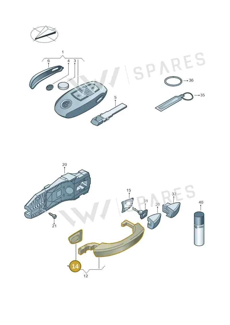 7P68372099B9 — Volkswagen Touareg BlueMotion (2014-2018) diagram 693837100, position 14