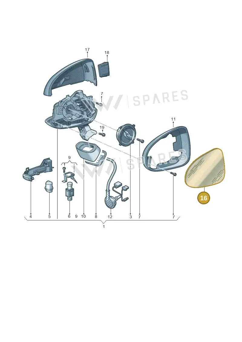7P6857522B — Volkswagen Touareg BlueMotion (2014-2018) diagram 693857400, position 16