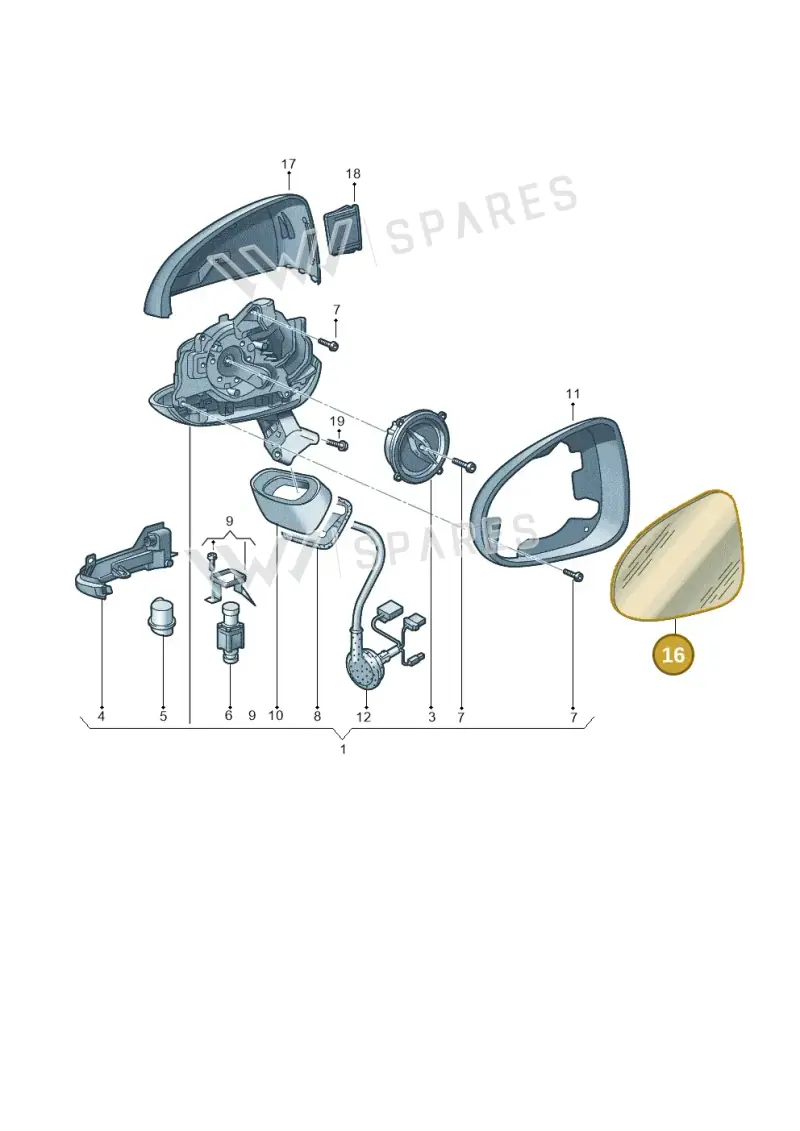 7P6857522 — Volkswagen Touareg BlueMotion (2014-2018) diagram 693857400, position 16