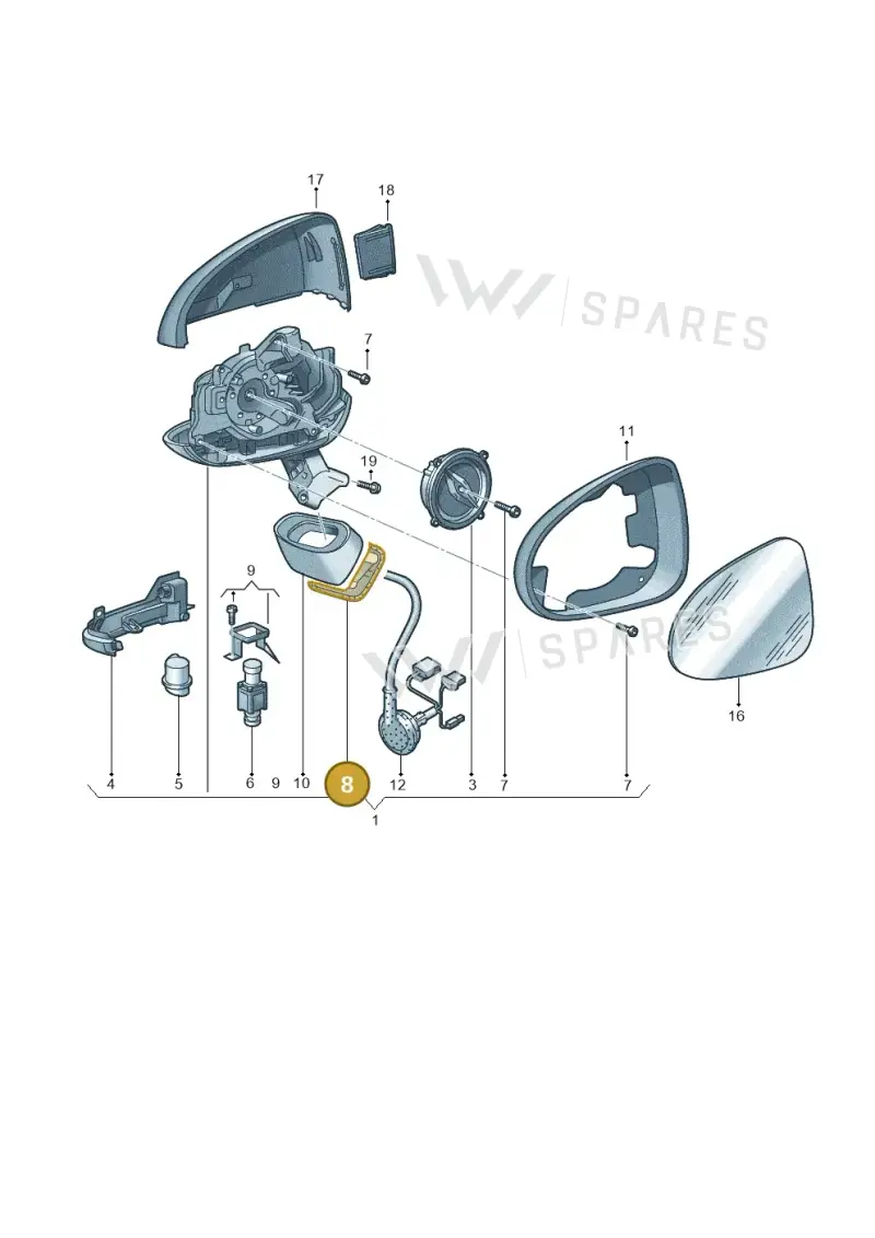 7P6857934 — Volkswagen Touareg (2012-2014) diagram 693857400, position 8