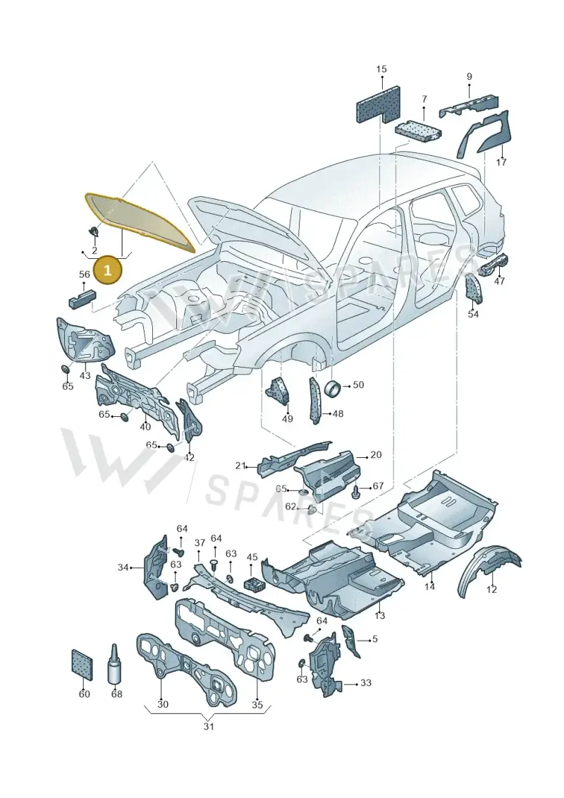 7P6863831A — Volkswagen Touareg BlueMotion (2014-2018) diagram 787863200, position 1