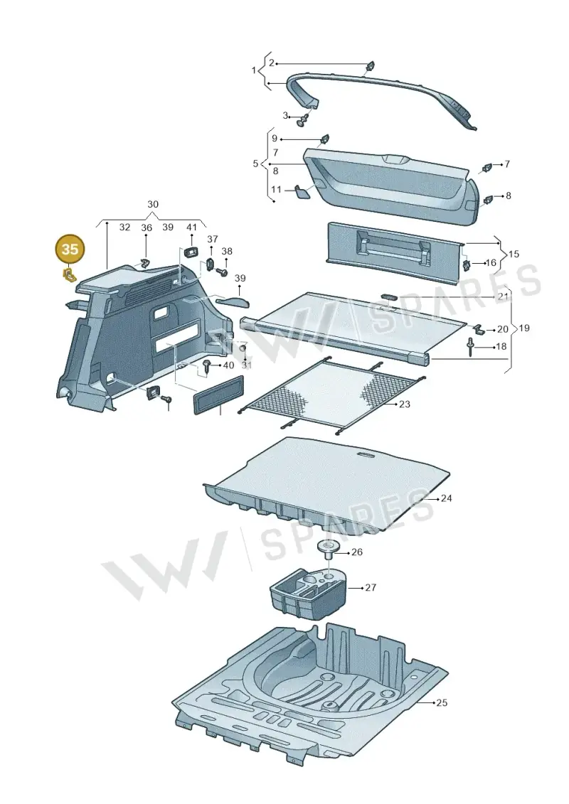 7P6867388 — Volkswagen Arteon (2017-2023) diagram 828867090, position 35
