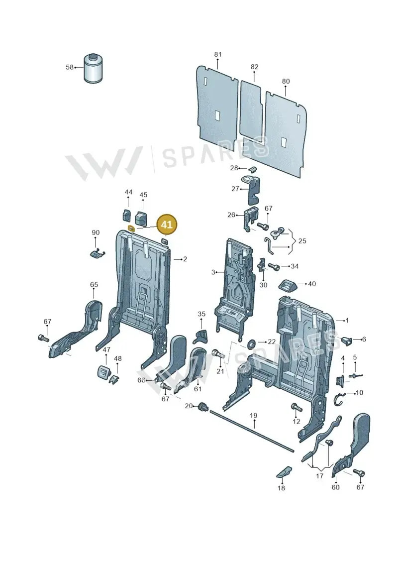7P6885249C82V — Volkswagen Touareg BlueMotion (2014-2018) diagram 693885700, position 41
