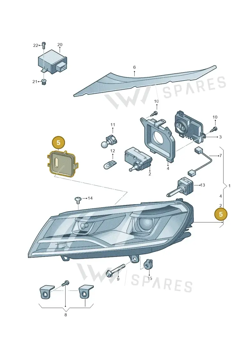 7P6941608A — Volkswagen Touareg BlueMotion (2014-2018) diagram 787941000, position 5