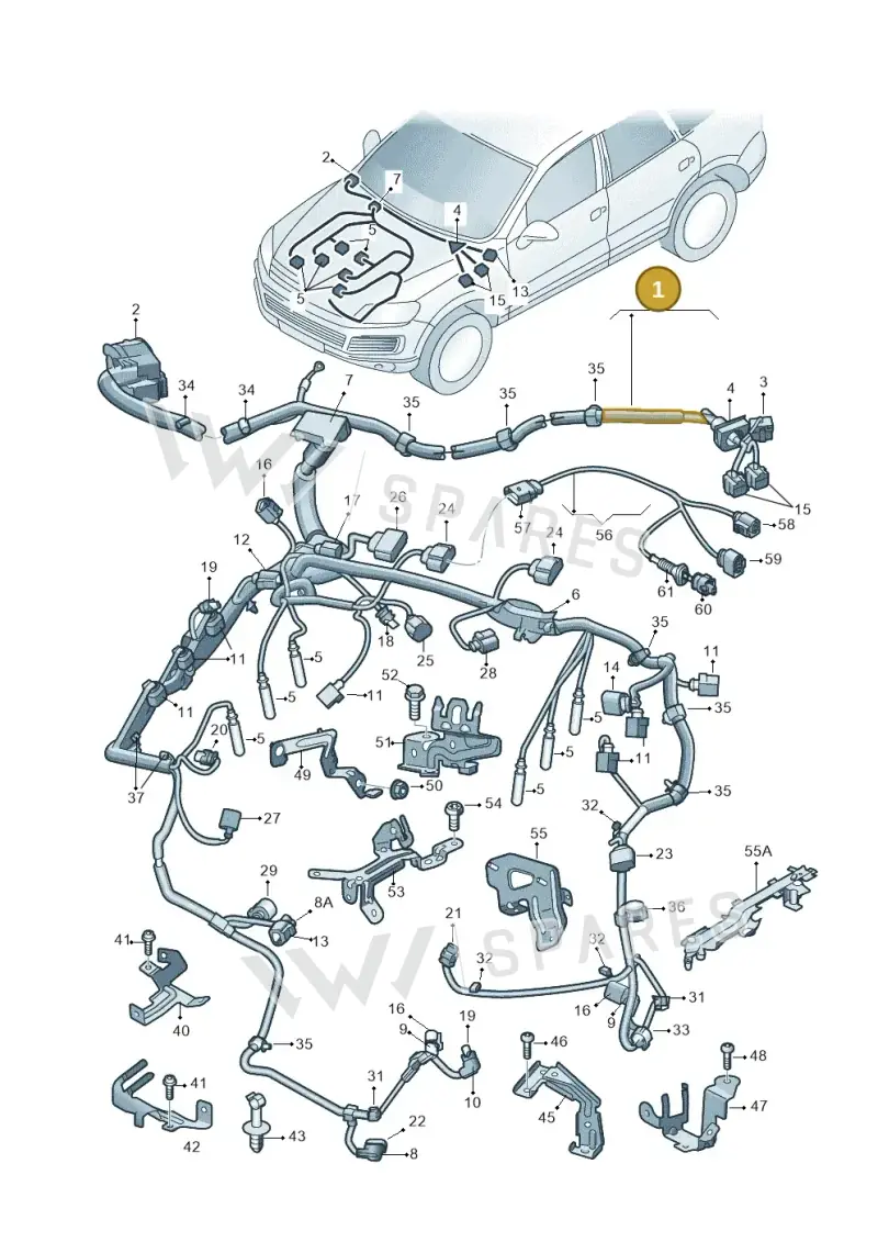 7P6972610J — Volkswagen Touareg (2014-2018) diagram 693971120, position 1
