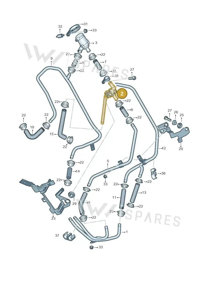 7PP819810A — Volkswagen Touareg (2012-2014) diagram 693819220, position 2