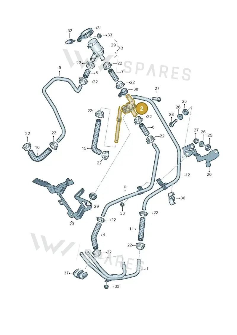 7PP819810A — Volkswagen Touareg BlueMotion (2014-2018) diagram 787819270, position 2