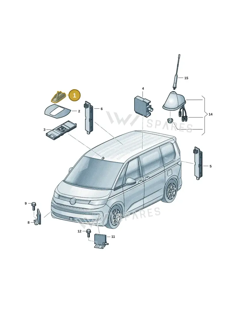 7T0035507F — Volkswagen Multivan (2021-2025) diagram 7t0035200, position 1