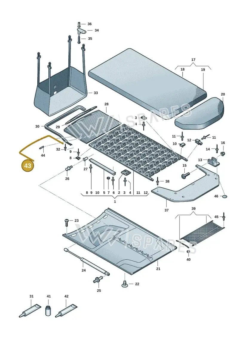 7T0067185 — Volkswagen Multivan (2021-) diagram 7t0067060, position 43