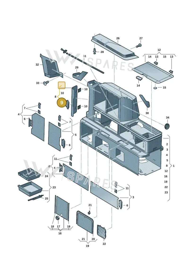 7T0068025 — Volkswagen Multivan (2021-) diagram 7t0068000, position 9