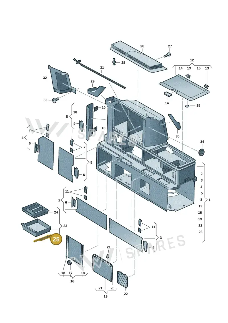 7T0068043B — Volkswagen Multivan (2021-) diagram 7t0068000, position 25