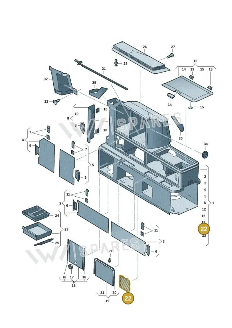 7T0070021 — Volkswagen Multivan (2021-) diagram 7t0068000, position 22