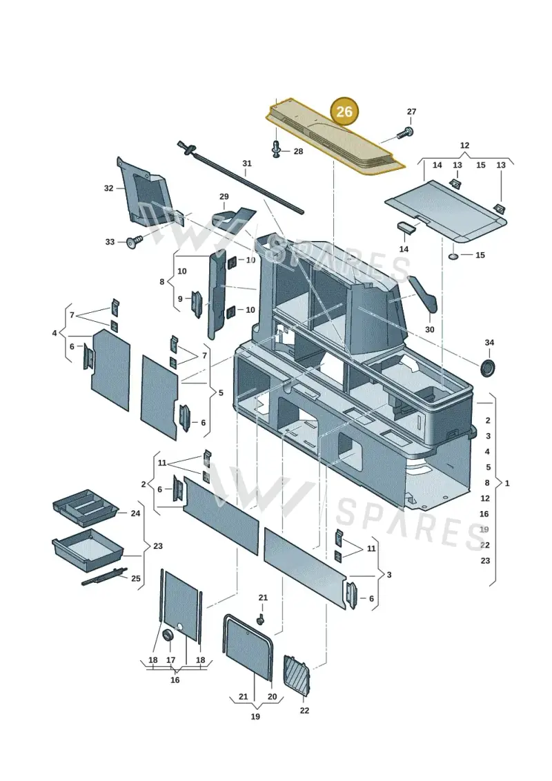 7T00700997CW — Volkswagen Multivan (2021-) diagram 7t0068000, position 26