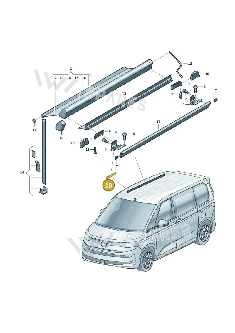 7T0071316 — Volkswagen Multivan (2021-) diagram 7t0067160, position 18