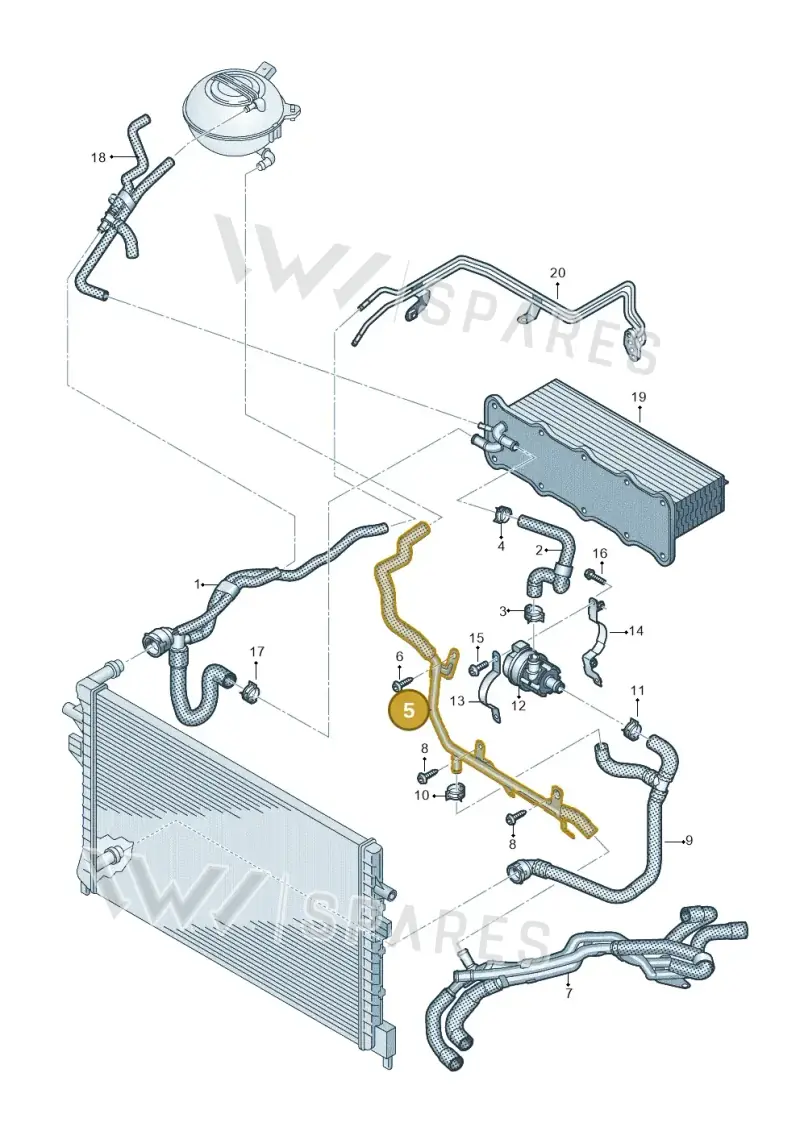 7T0121064R — Volkswagen Multivan (2021-) diagram 7t0121250, position 5