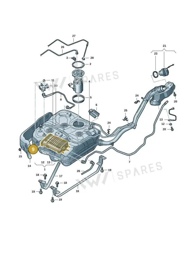 7T0201801 — Volkswagen Multivan (2021-) diagram 7t0201050, position 9