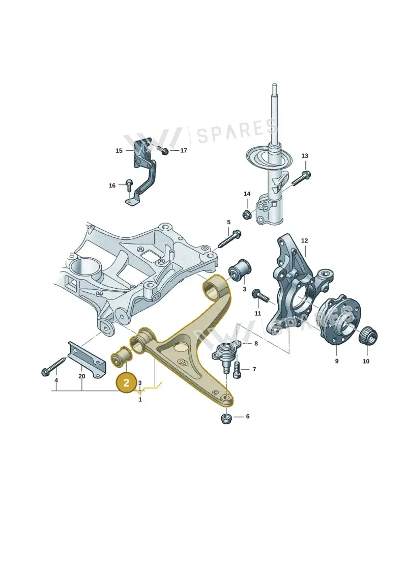 7T0407183A — Volkswagen Multivan (2021-) diagram 7t0407000, position 2