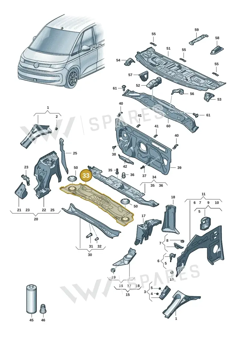 7T0805265 — Volkswagen Multivan (2021-) diagram 7t0805200, position 33