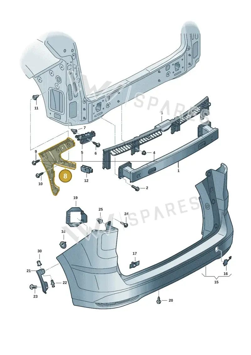 7T0807393D — Volkswagen Multivan (2021-) diagram 7t0807050, position 8