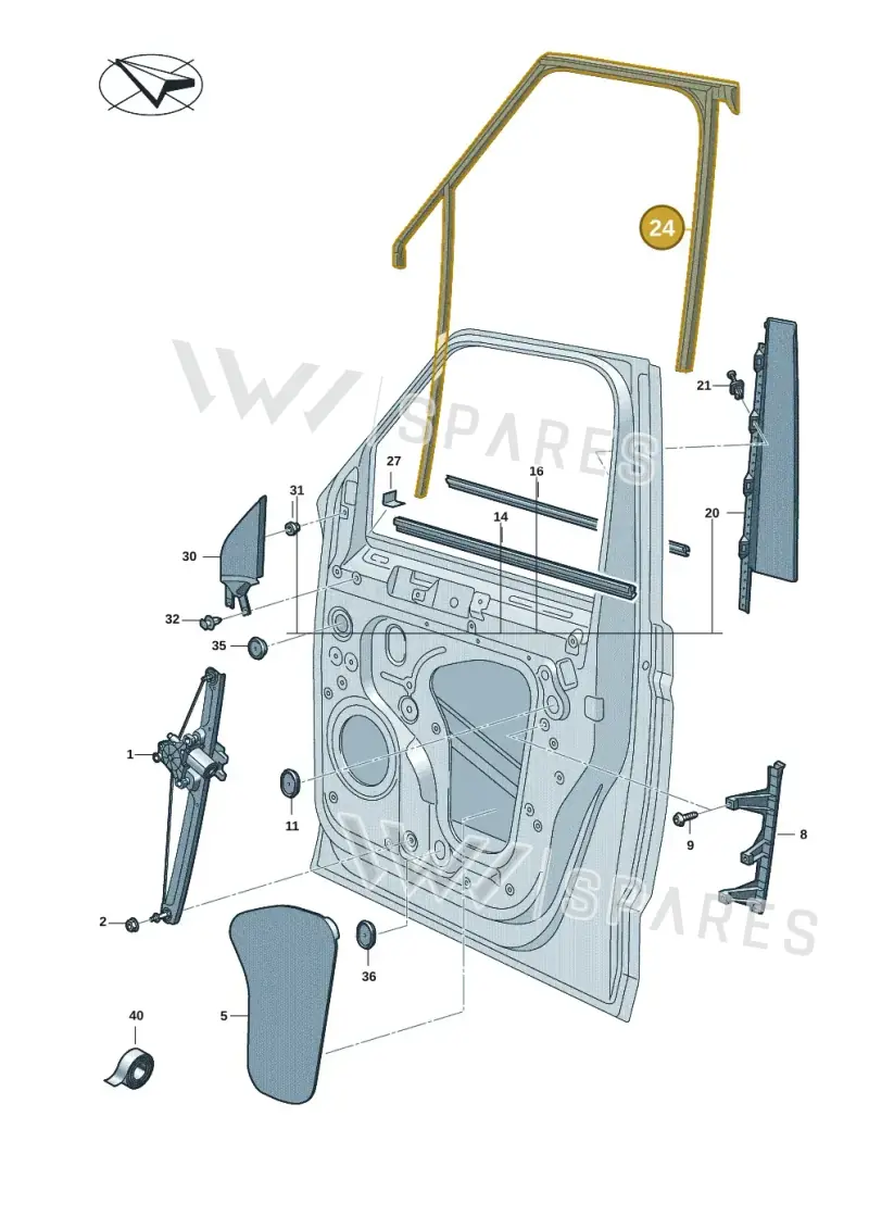 7T0837432E5AP — Volkswagen Multivan (2021-) diagram 7t0837500, position 24