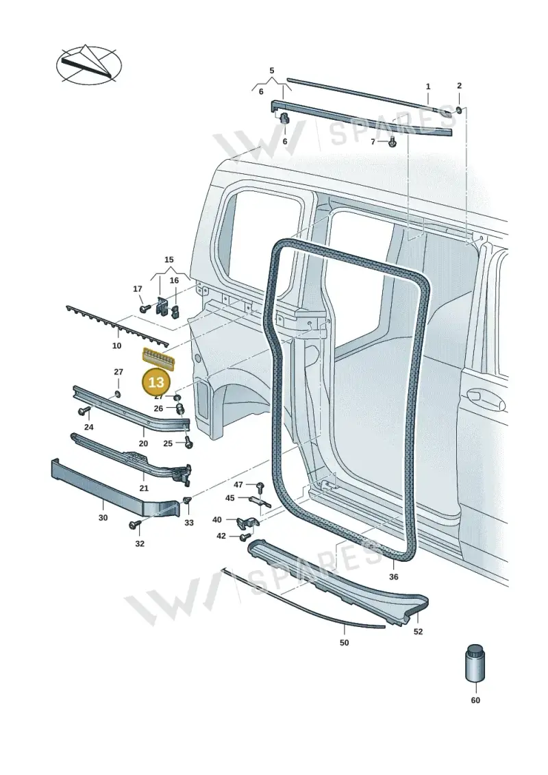 7T0843245 — Volkswagen Multivan (2021-) diagram 7t0843400, position 13