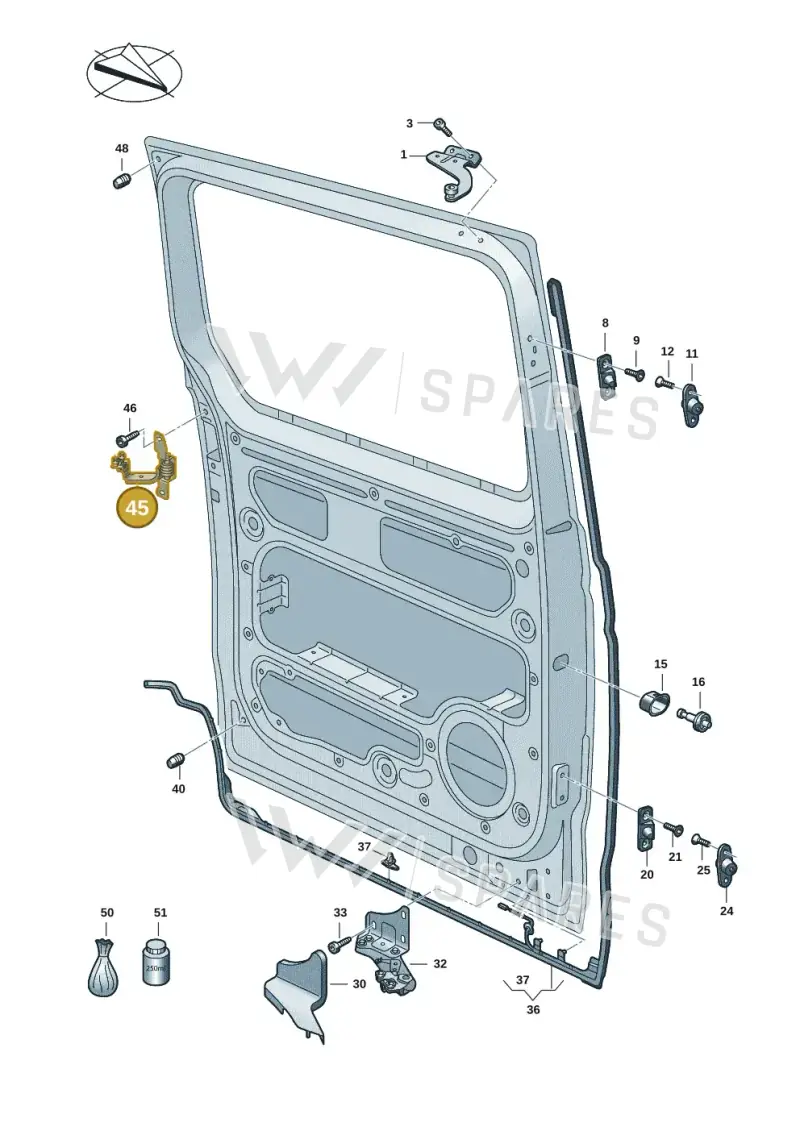 7T0843303P — Volkswagen Multivan (2021-) diagram 7t0843200, position 45