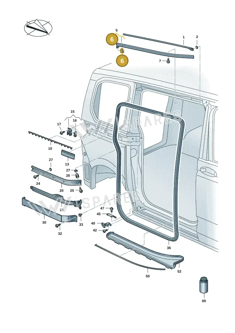7T0843317C — Volkswagen Multivan (2021-) diagram 7t0843400, position 6