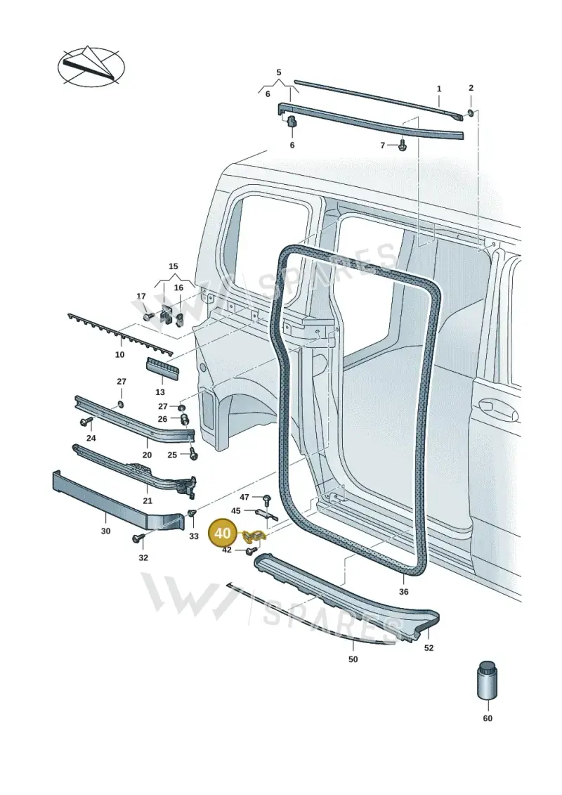 7T0843408 — Volkswagen Multivan (2021-) diagram 7t0843400, position 40