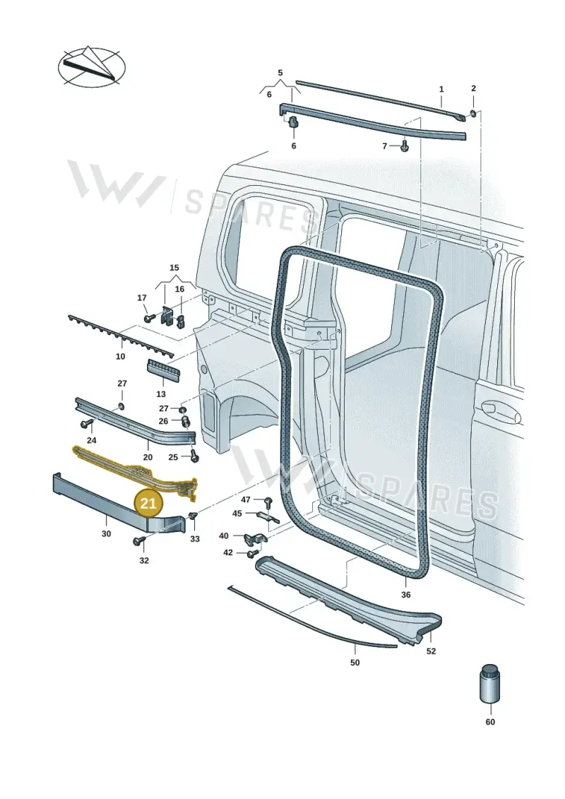 7T0843531M — Volkswagen Multivan (2021-) diagram 7t0843400, position 21