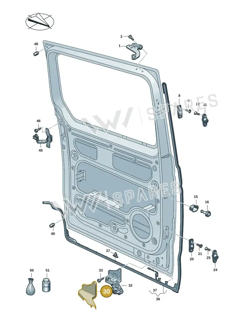 7T0843547D9B9 — Volkswagen Multivan (2021-) diagram 7t0843200, position 30