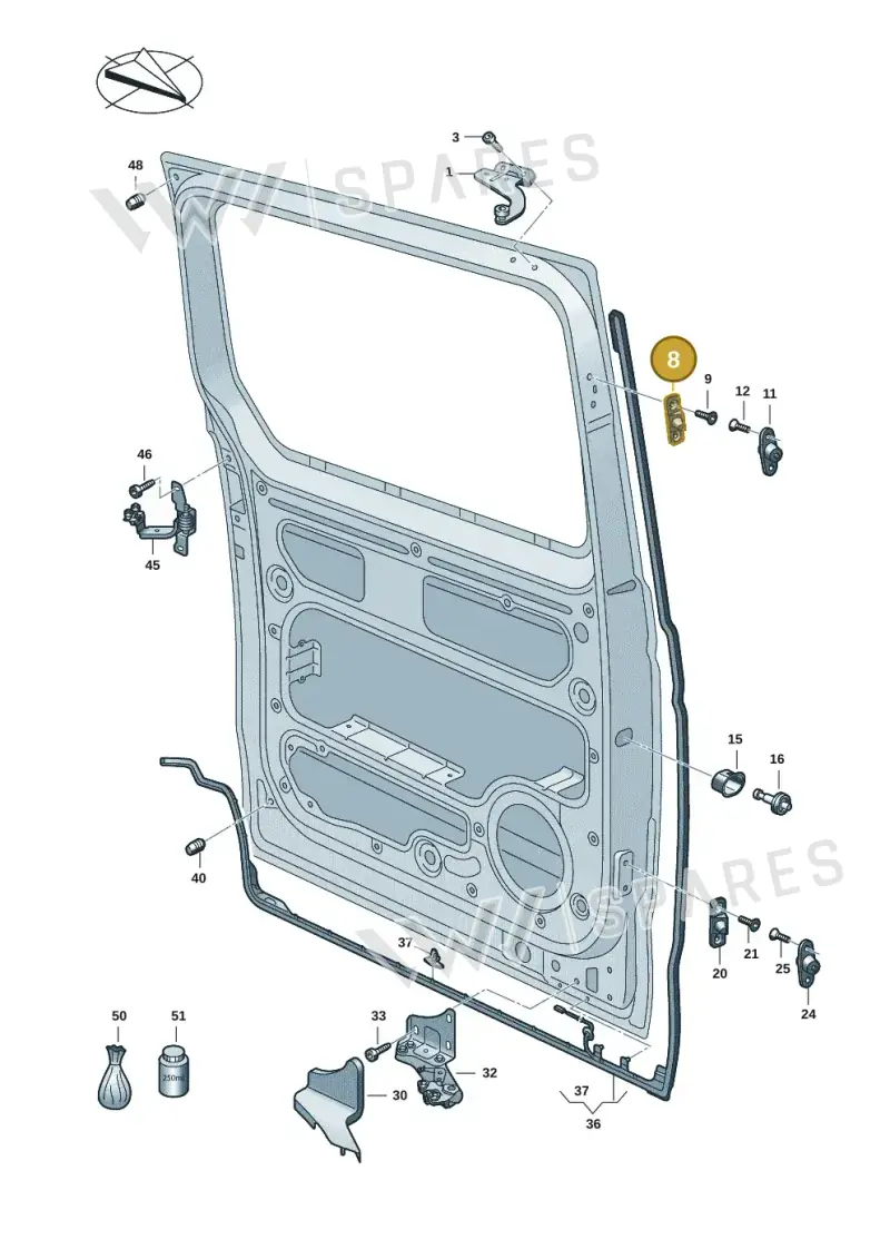 7T0843633A — Volkswagen Multivan (2021-) diagram 7t0843200, position 8